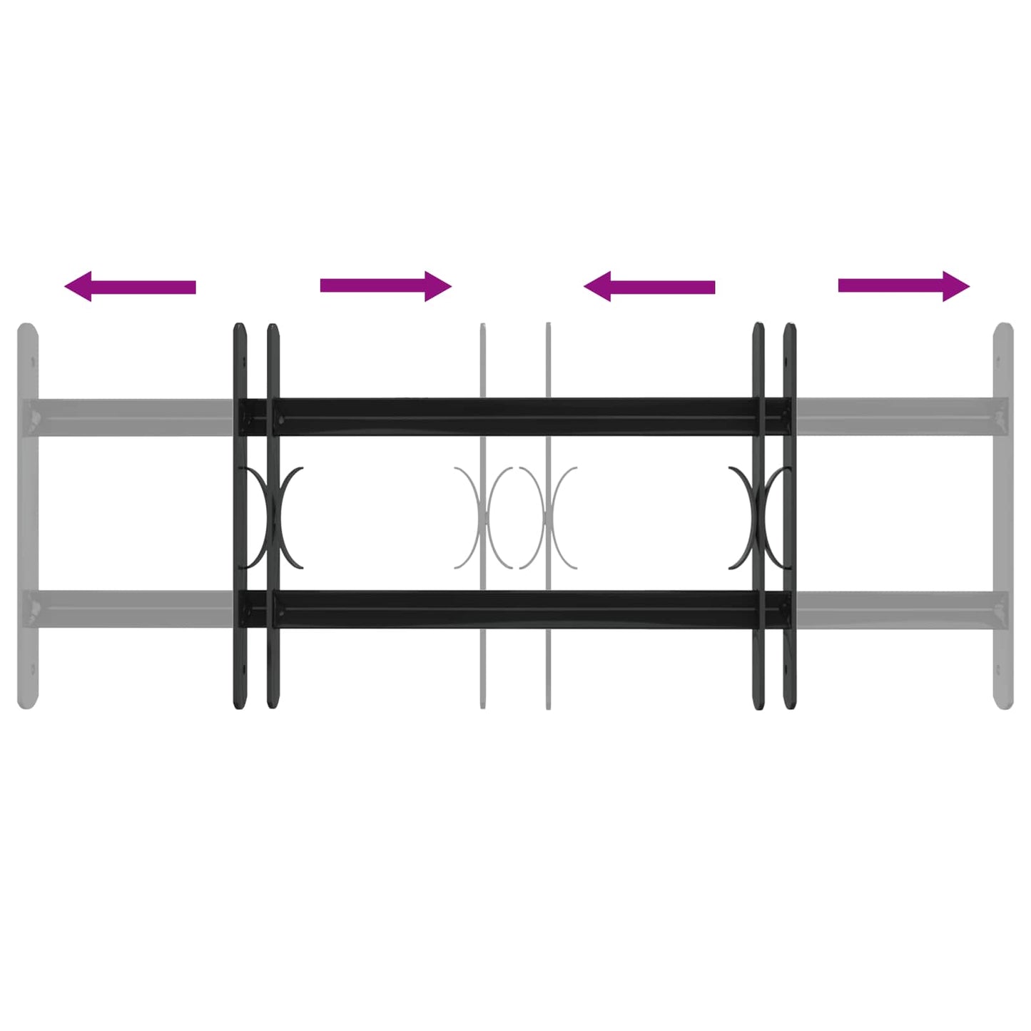 Griglia Finestra Nero 76 x 30 cm Acciaio verniciato a polvere