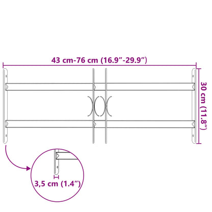 Griglia Finestra Nero 76 x 30 cm Acciaio verniciato a polvere