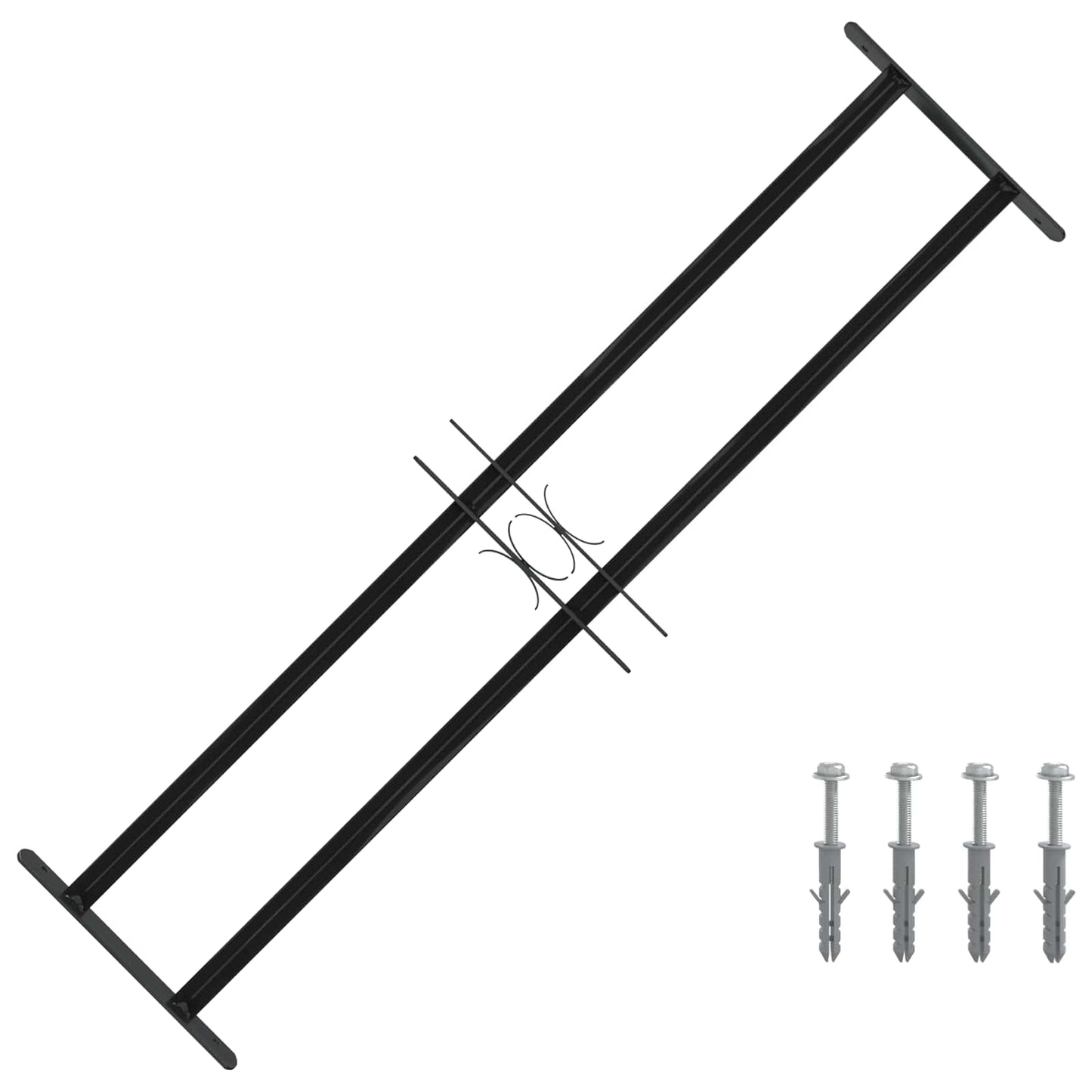 Griglia Finestra Nero 115 x 30 cm Acciaio verniciato a polvere