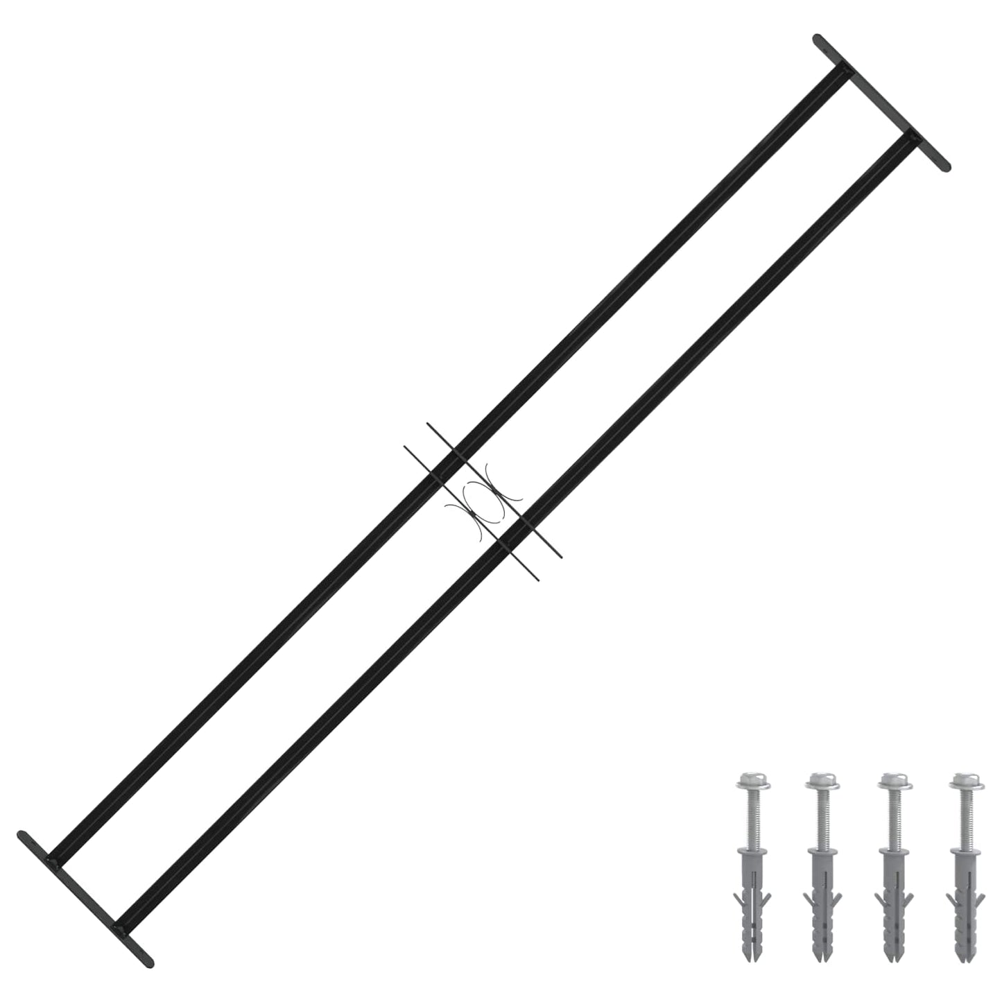 Griglia Finestra Nero 176 x 30 cm Acciaio verniciato a polvere