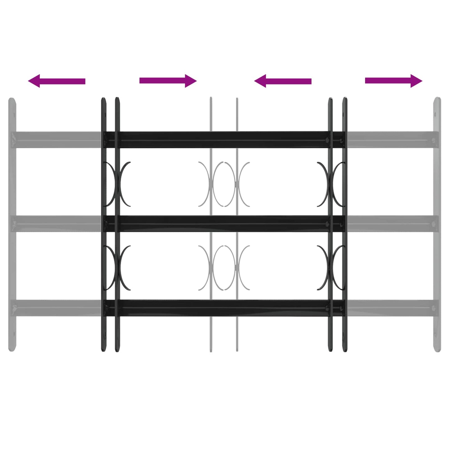 Griglia Finestra Nero 75.5 x 45 cm Acciaio verniciato a polvere
