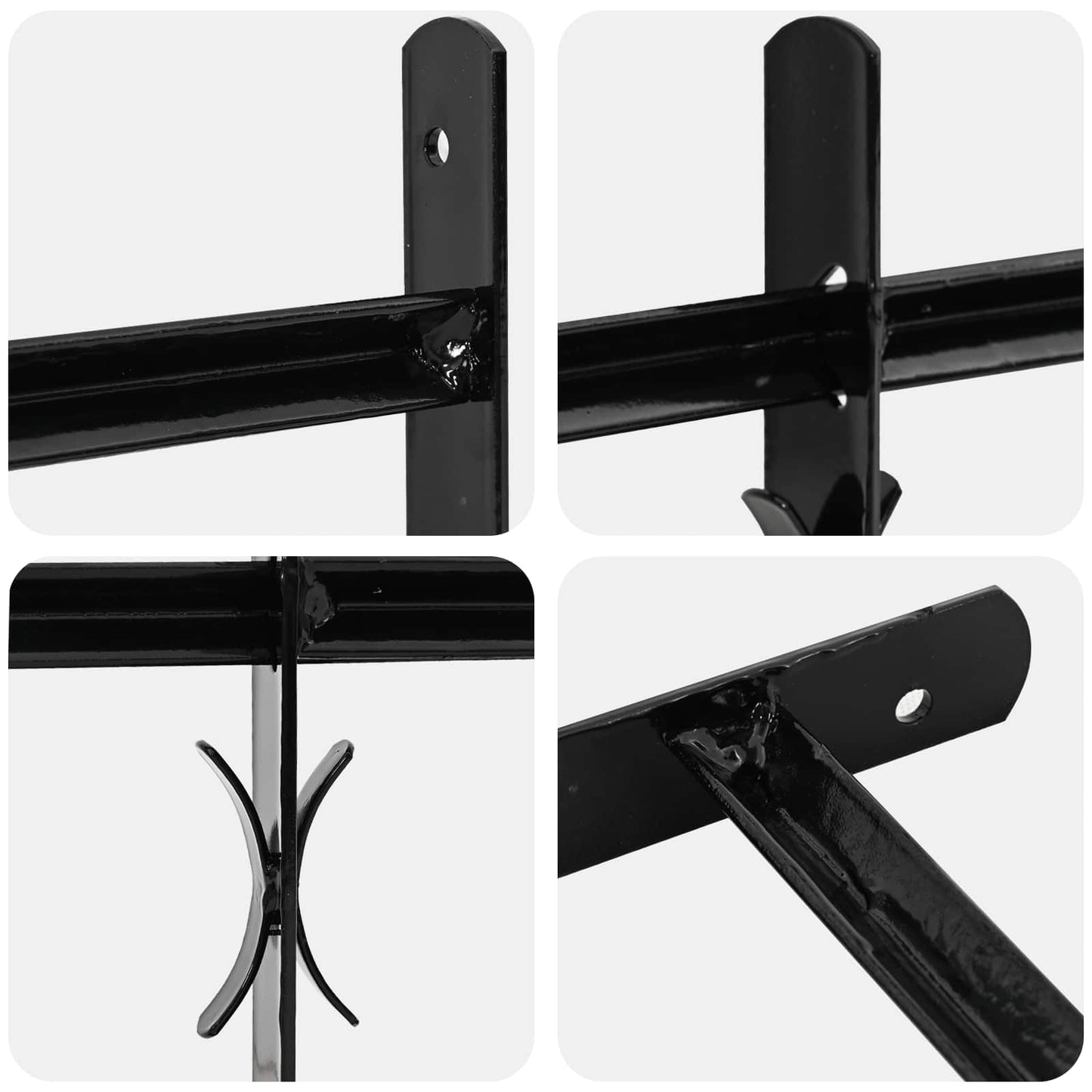 Griglia Finestra Nero 174 x 45 cm Acciaio verniciato a polvere