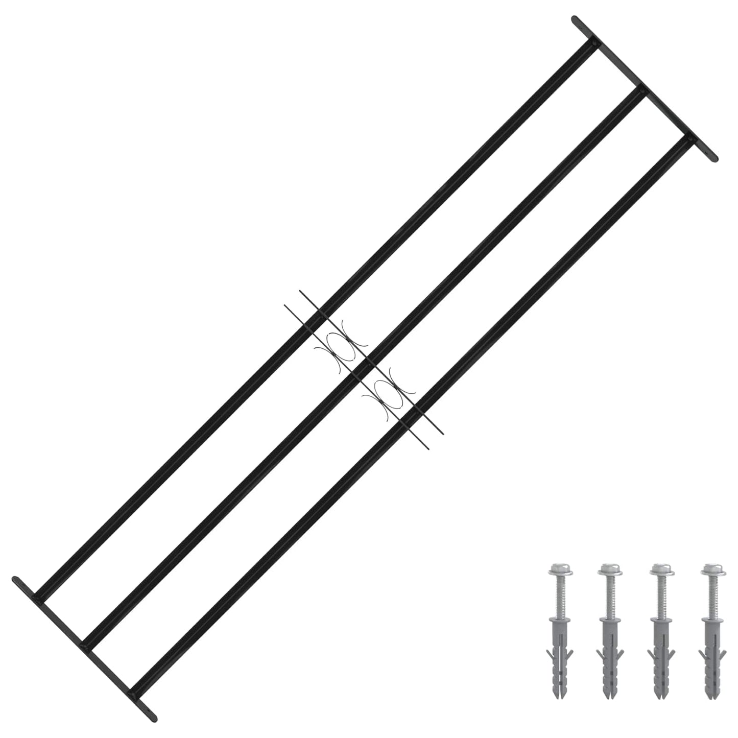 Griglia Finestra Nero 174 x 45 cm Acciaio verniciato a polvere