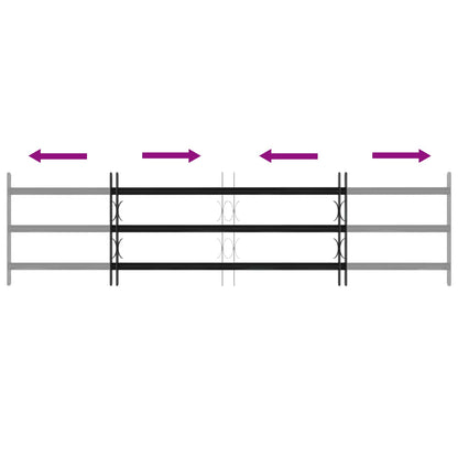 Griglia Finestra Nero 174 x 45 cm Acciaio verniciato a polvere