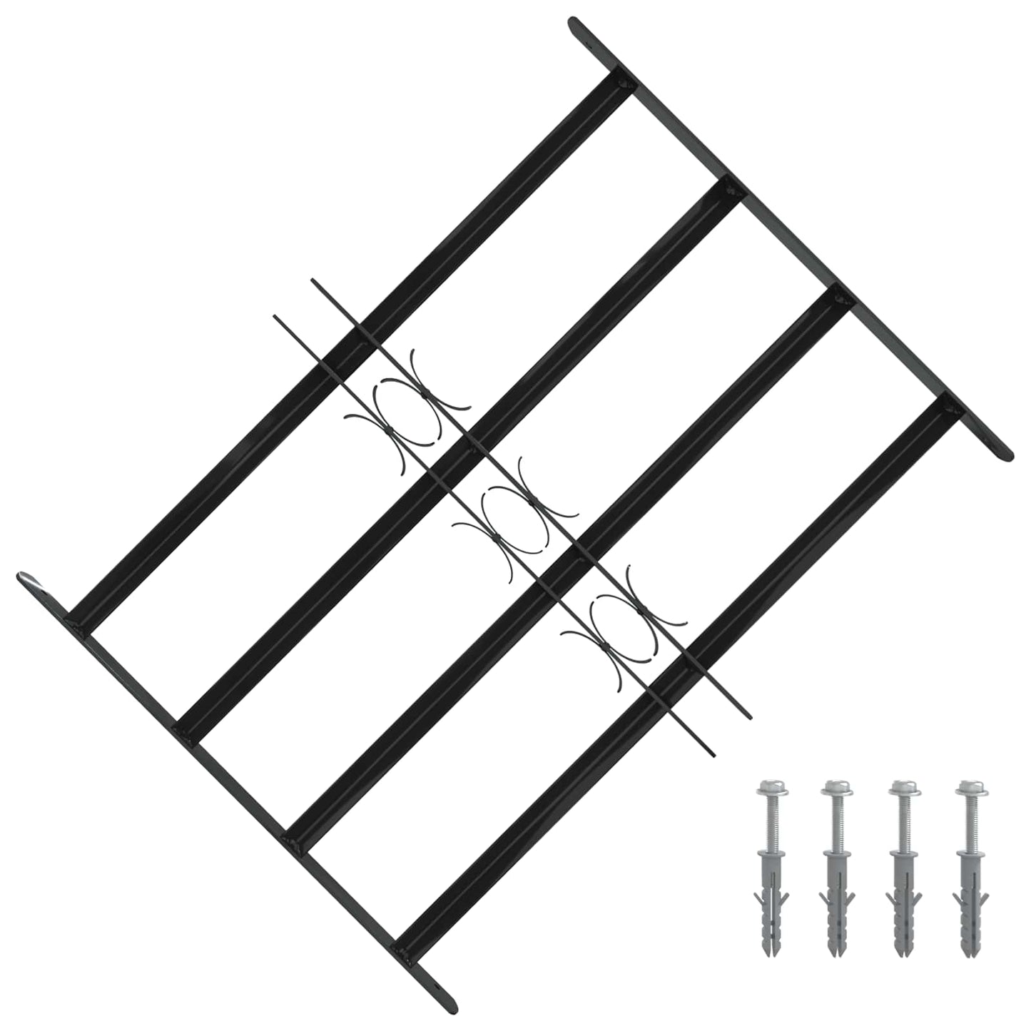 Griglia Finestra Nero 75.5 x 60 cm Acciaio verniciato a polvere