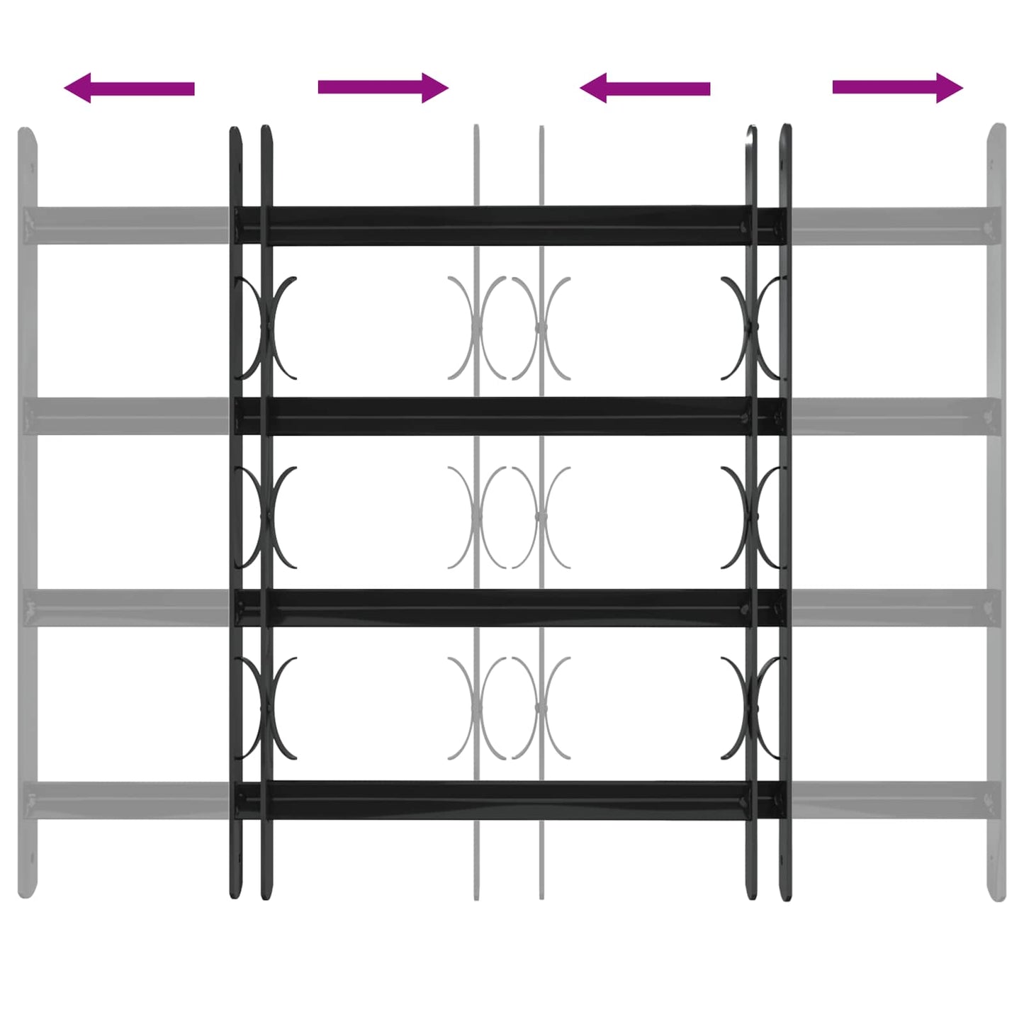 Griglia Finestra Nero 75.5 x 60 cm Acciaio verniciato a polvere