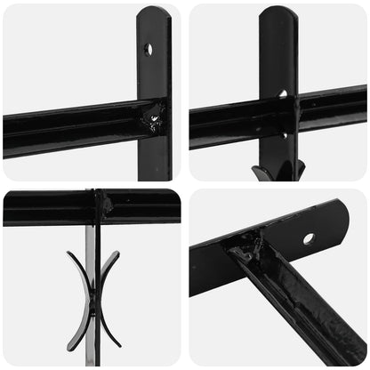 Griglia Finestra Nero 175 x 60 cm Acciaio verniciato a polvere