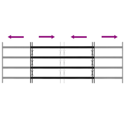 Griglia Finestra Nero 175 x 60 cm Acciaio verniciato a polvere