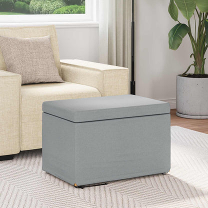 Pouf Grigio chiaro Tessuto e Legno Ingegnerizzato