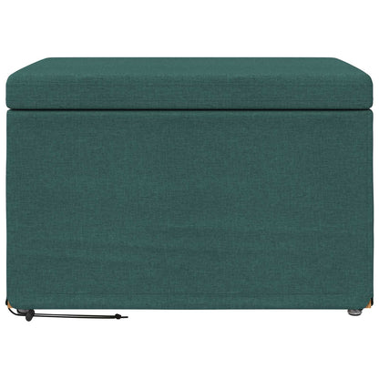 Pouf Verde Scuro 61 x 41 x 40 cm Tessuto e Legno Ingegnerizzato