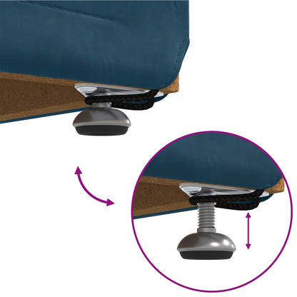 Pouf Blu 61 x 41 x 40 cm Velluto e Legno Ingegnerizzato