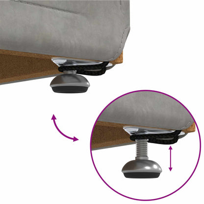 Pouf Grigio chiaro Velluto e Legno Ingegnerizzato