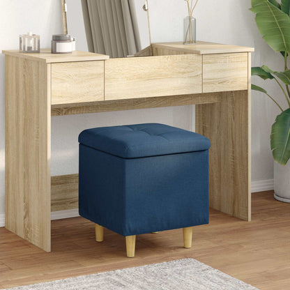 Pouf con Storage Blu 40 x 40 x 45 cm Tessuto