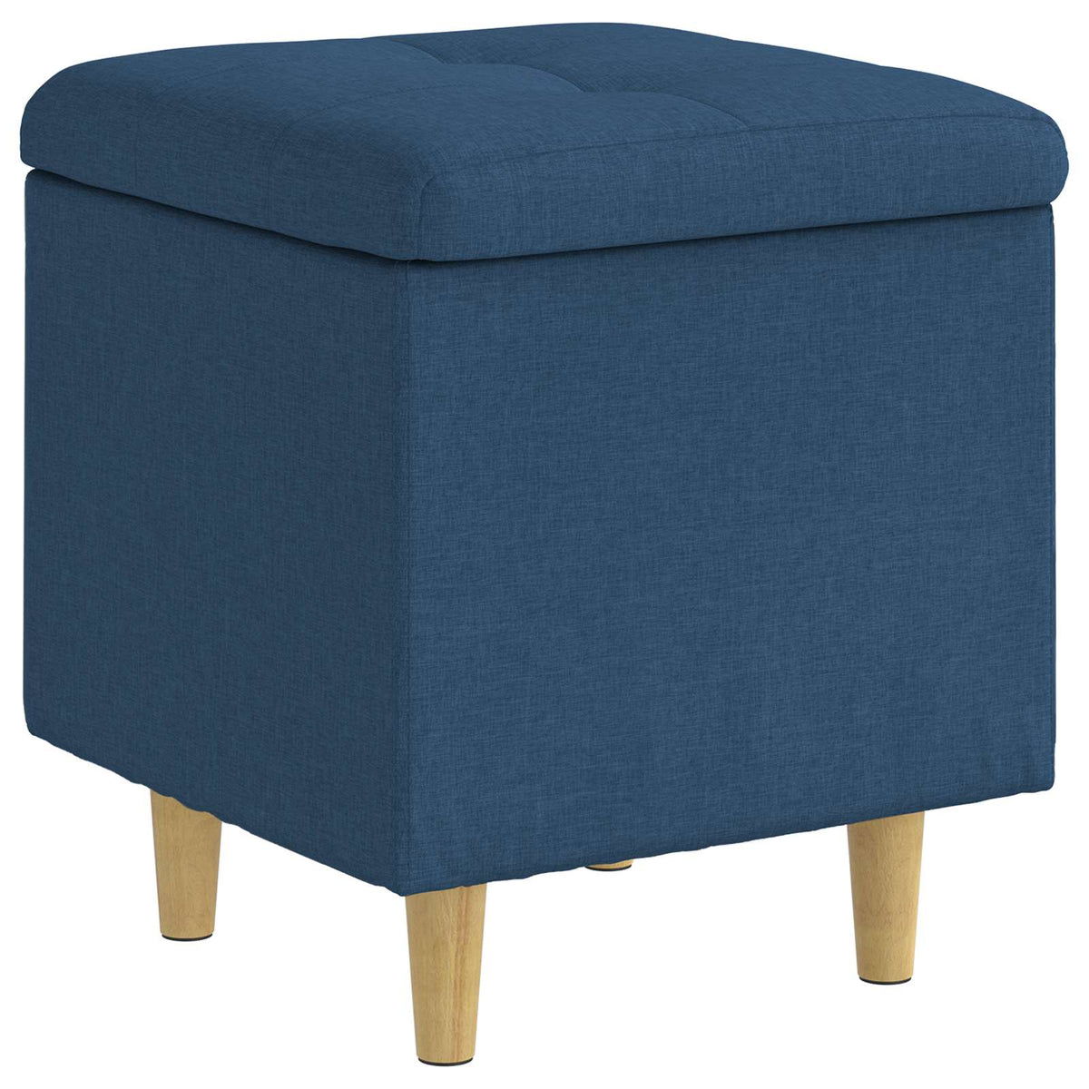 Pouf con Storage Blu 40 x 40 x 45 cm Tessuto