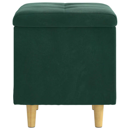 Pouf con Storage Verde Scuro 40 x 40 x 45 cm Velluto