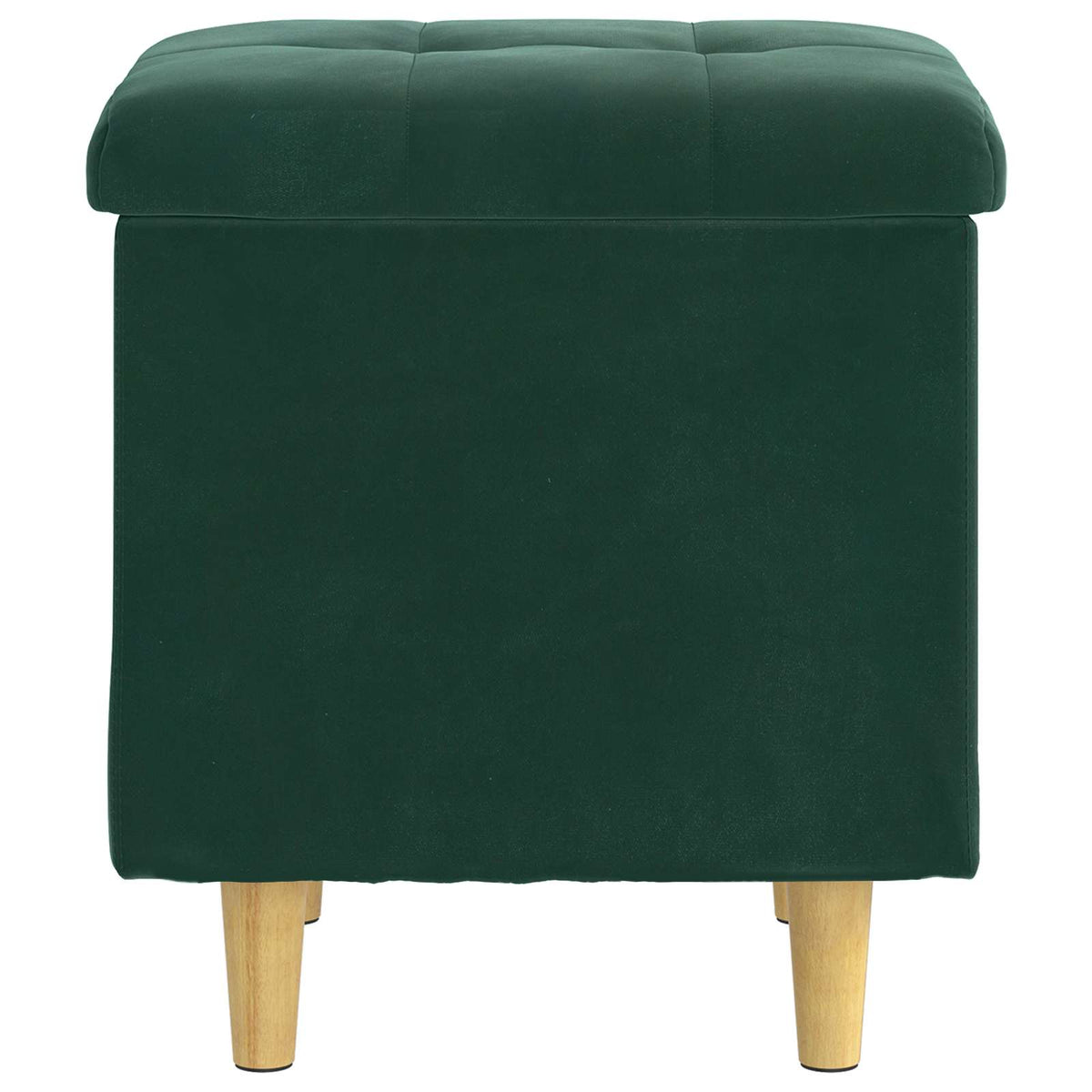 Pouf con Storage Verde Scuro 40 x 40 x 45 cm Velluto