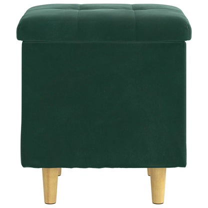 Pouf con Storage Verde Scuro 40 x 40 x 45 cm Velluto