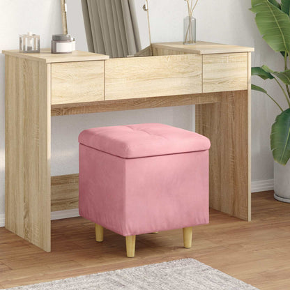 Pouf con Storage Rosa 40 x 40 x 45 cm Velluto | homemem39
