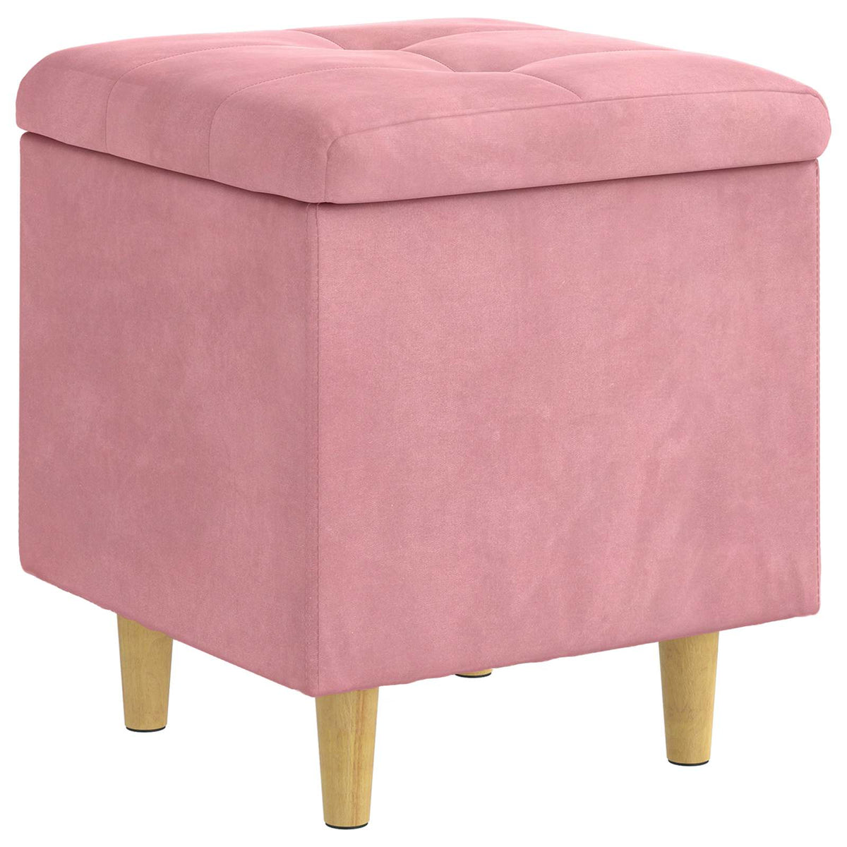 Pouf con Storage Rosa 40 x 40 x 45 cm Velluto | homemem39