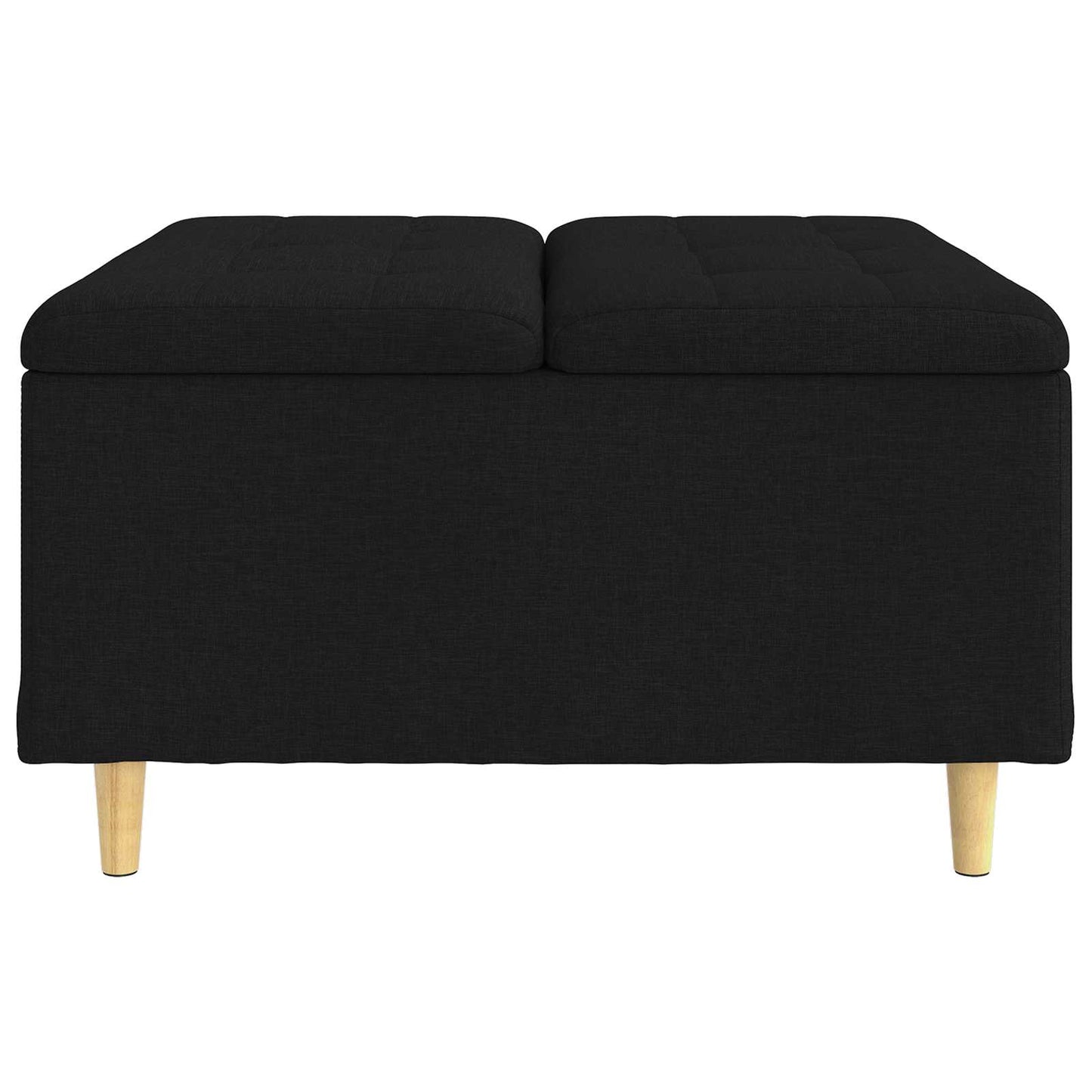 Pouf contenitore con cuscino Nero 80 x 80 x 45 cm Tessuto - homemem39