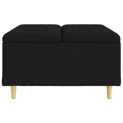 Pouf contenitore con cuscino Nero 80 x 80 x 45 cm Tessuto - homemem39