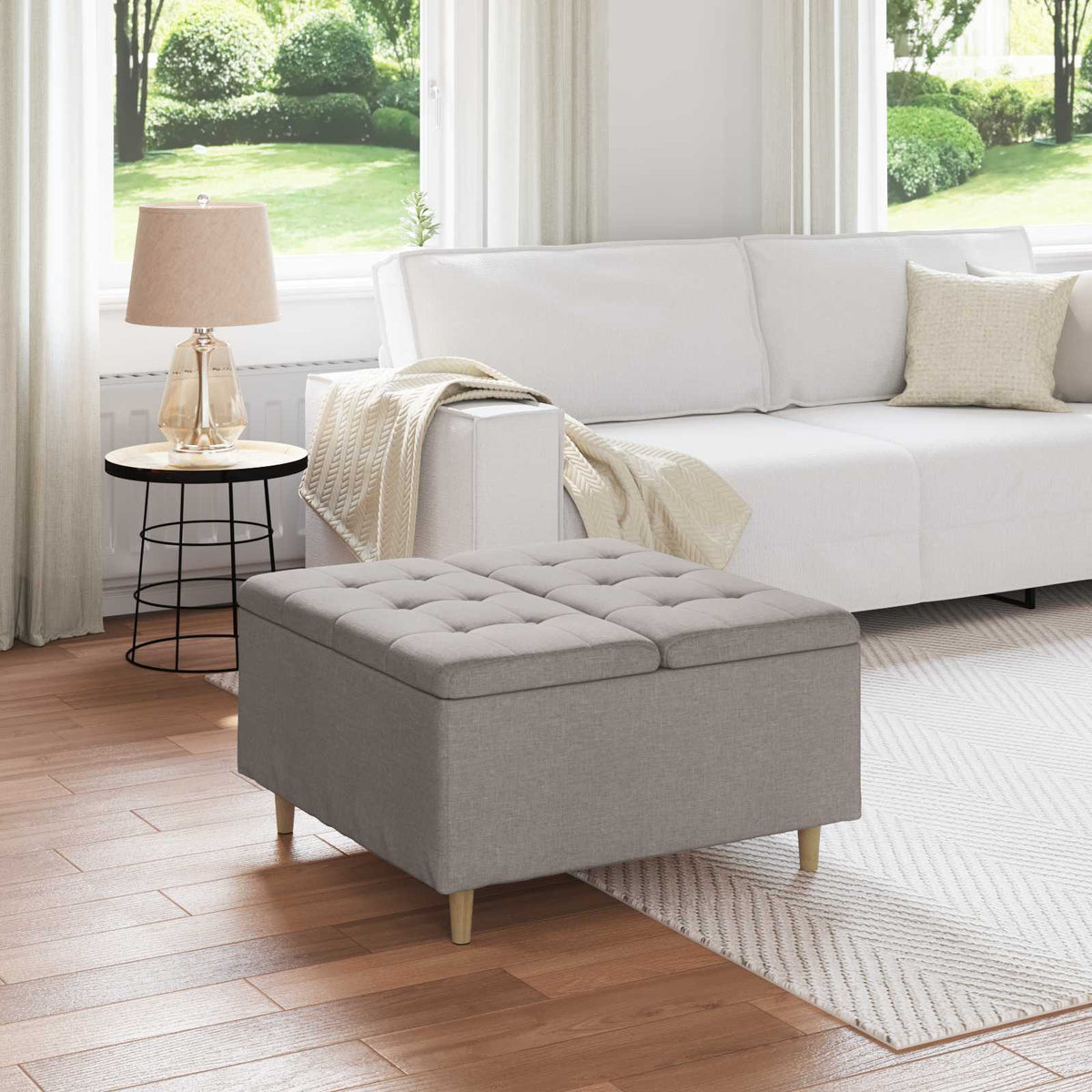 Pouf con Storage Talpa 80 x 80 x 45 cm Tessuto | homemem39