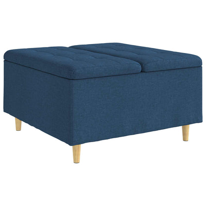 Pouf contenitore con cuscino Blu 80 x 80 x 45 cm Tessuto | homemem39