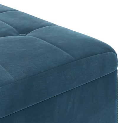 Pouf contenitore con cuscino Blu 80 x 80 x 45 cm Velluto | homemem39