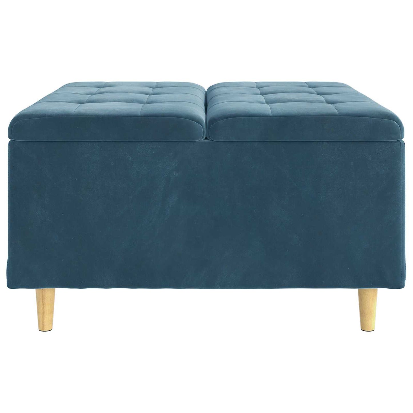 Pouf contenitore con cuscino Blu 80 x 80 x 45 cm Velluto | homemem39