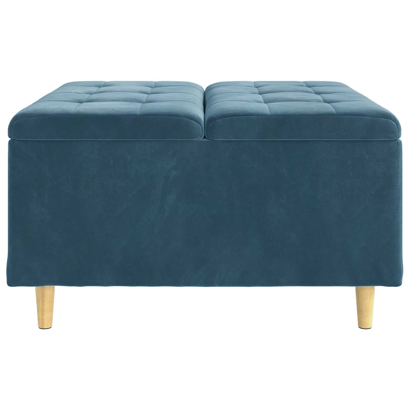 Pouf contenitore con cuscino Blu 80 x 80 x 45 cm Velluto | homemem39