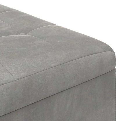 Pouf contenitore Grigio chiaro 80 x 80 x 45 cm Velluto
