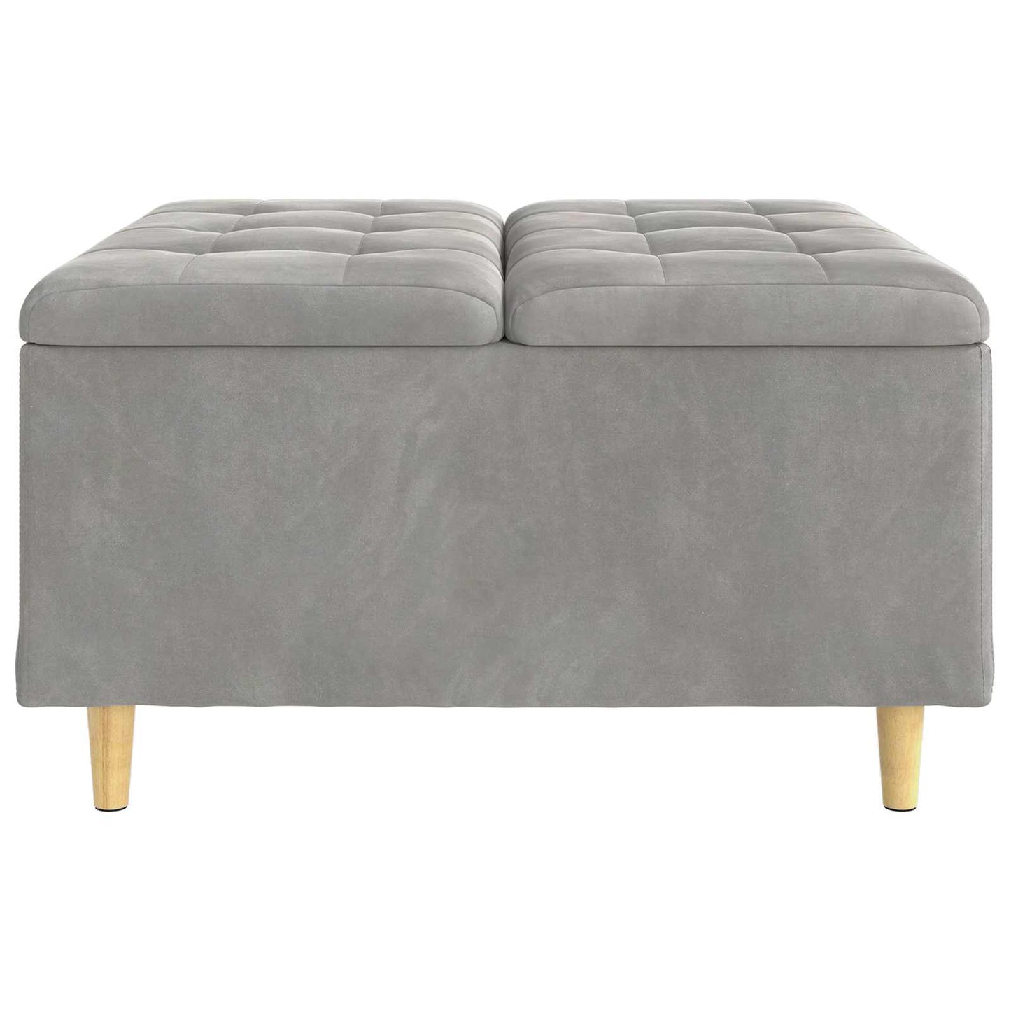 Pouf contenitore Grigio chiaro 80 x 80 x 45 cm Velluto
