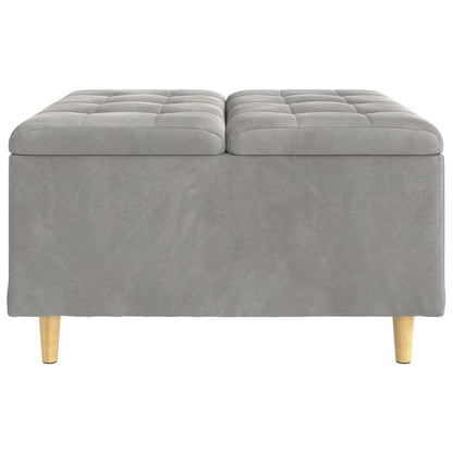 Pouf contenitore Grigio chiaro 80 x 80 x 45 cm Velluto