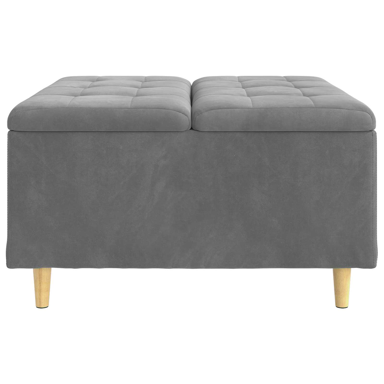 Pouf contenitore Grigio scuro 80 x 80 x 45 cm Velluto | homemem39