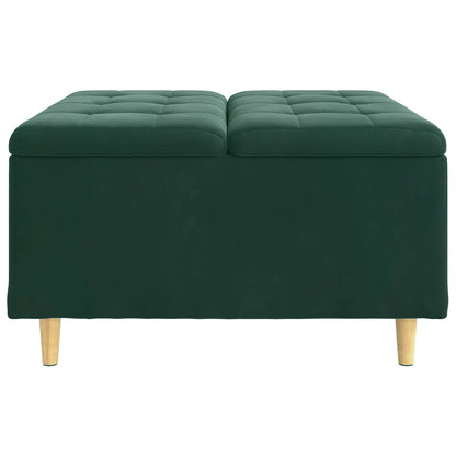 Pouf contenitore Verde Scuro 80 x 80 x 45 cm Velluto