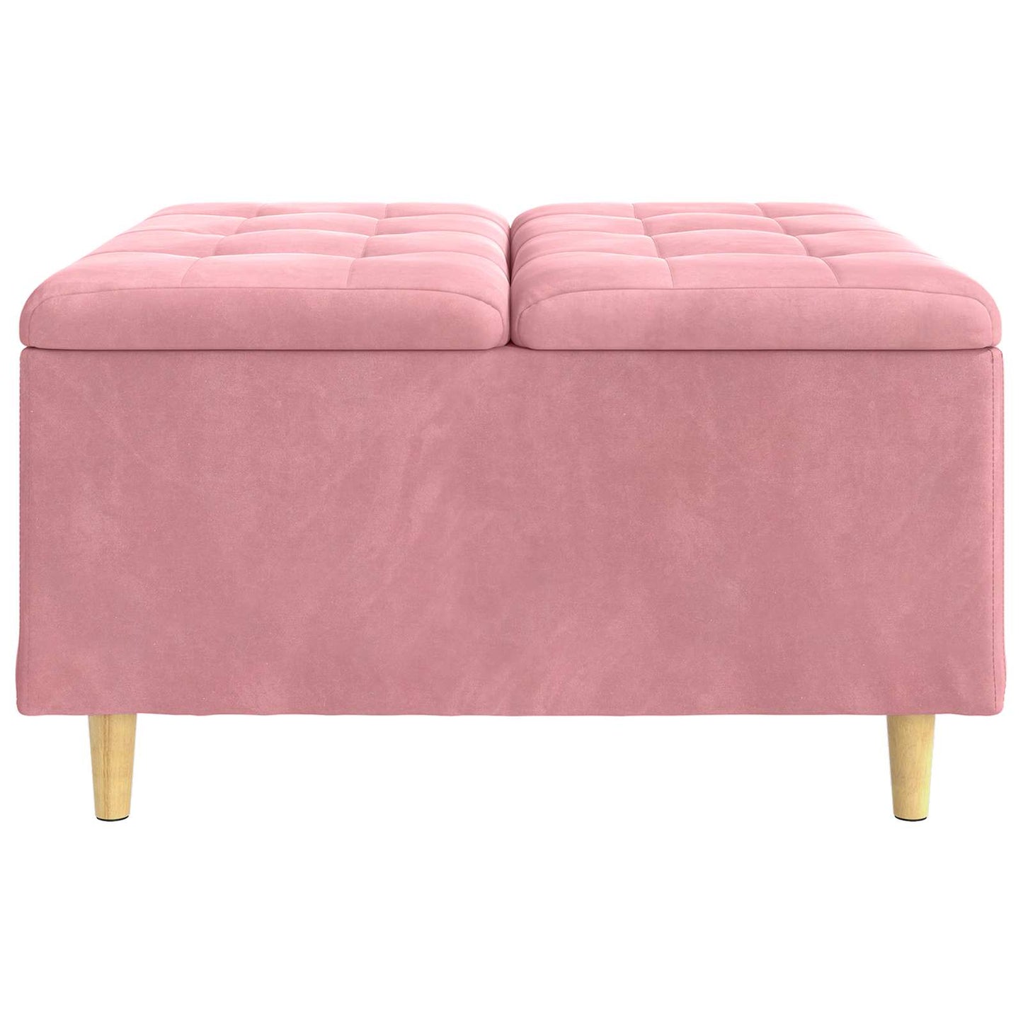 Pouf contenitore con cuscino Rosa 80 x 80 x 45 cm Velluto | homemem39