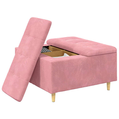 Pouf contenitore con cuscino Rosa 80 x 80 x 45 cm Velluto | homemem39