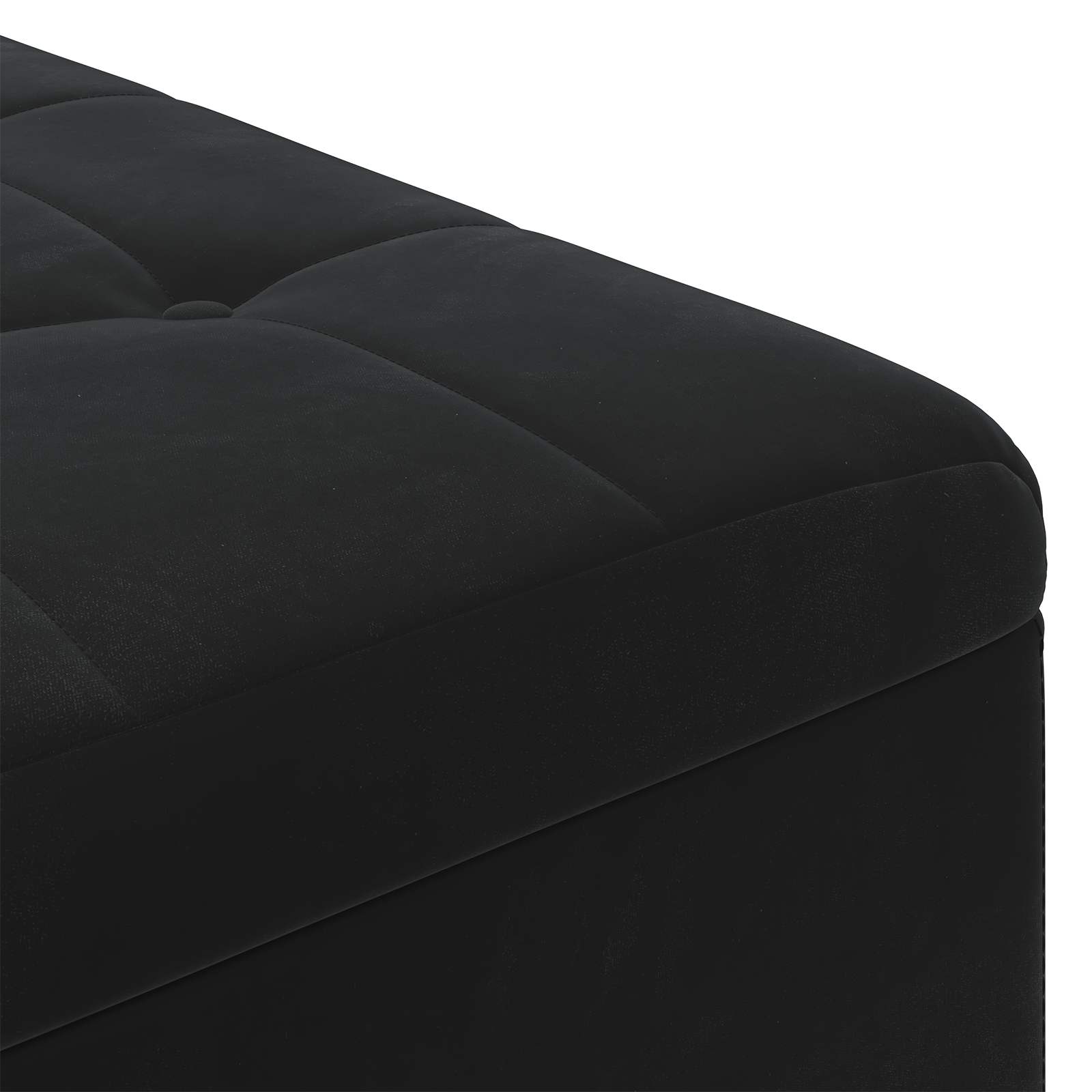Pouf contenitore con cuscino Nero 80 x 80 x 45 cm Velluto | homemem39