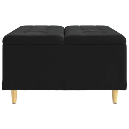 Pouf contenitore con cuscino Nero 80 x 80 x 45 cm Velluto | homemem39