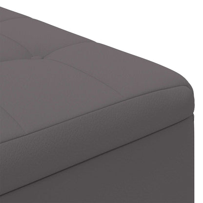 Pouf contenitore Grigio 80 x 80 x 45 cm Pelle sintetica | homemem39