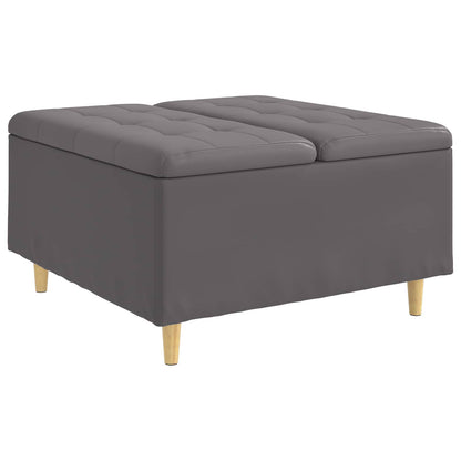 Pouf contenitore Grigio 80 x 80 x 45 cm Pelle sintetica