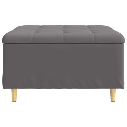 Pouf contenitore Grigio 80 x 80 x 45 cm Pelle sintetica | homemem39