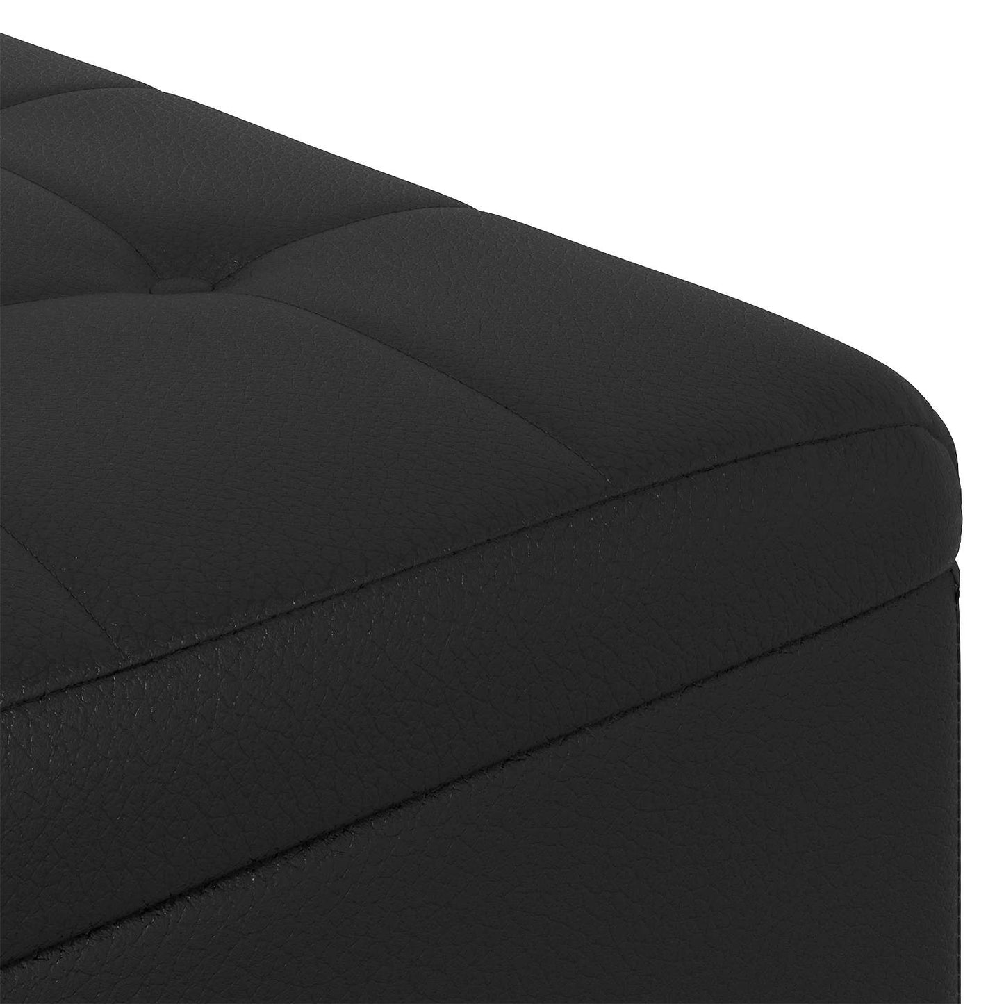 Pouf contenitore Nero 80 x 80 x 45 cm Pelle sintetica | homemem39