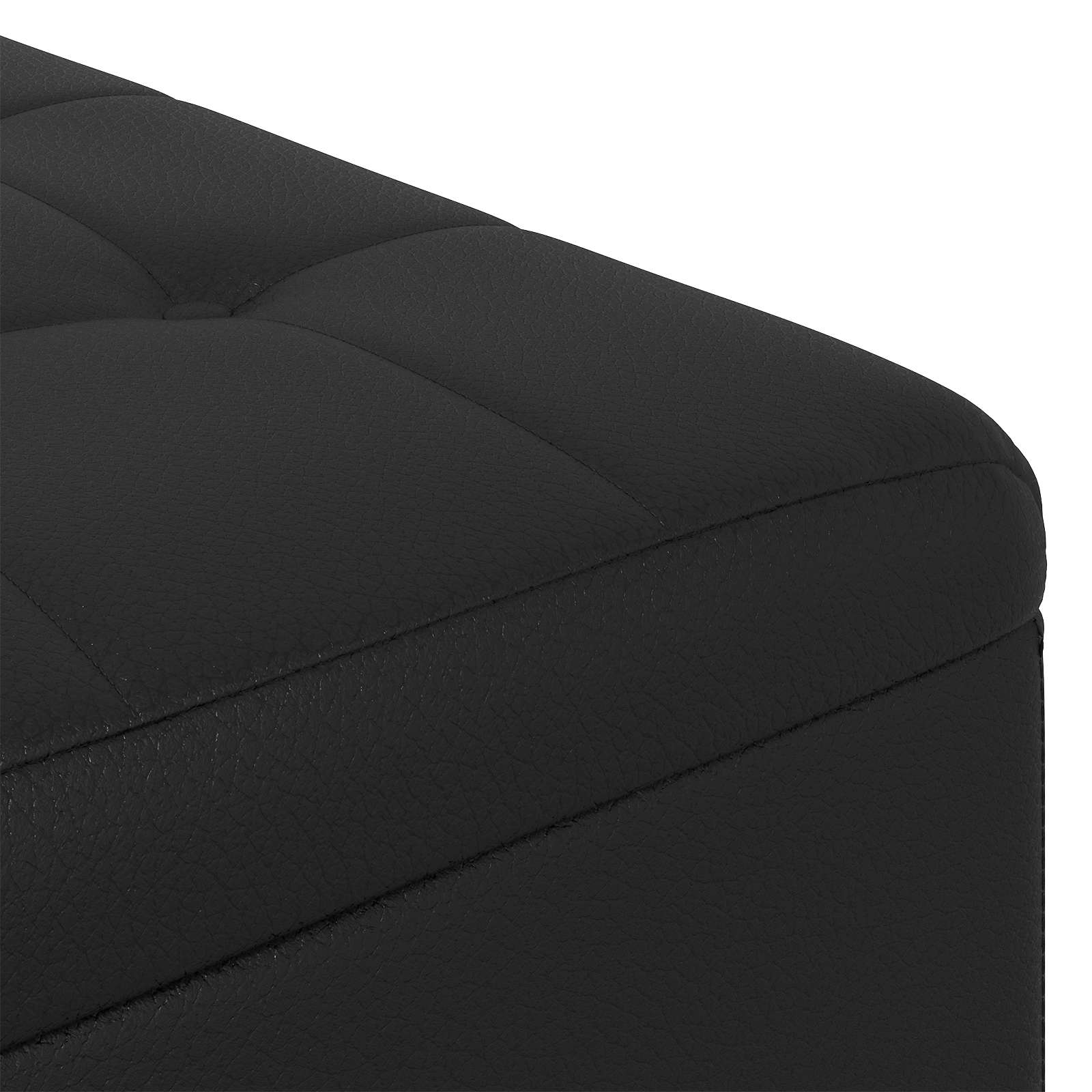 Pouf contenitore Nero 80 x 80 x 45 cm Pelle sintetica | homemem39