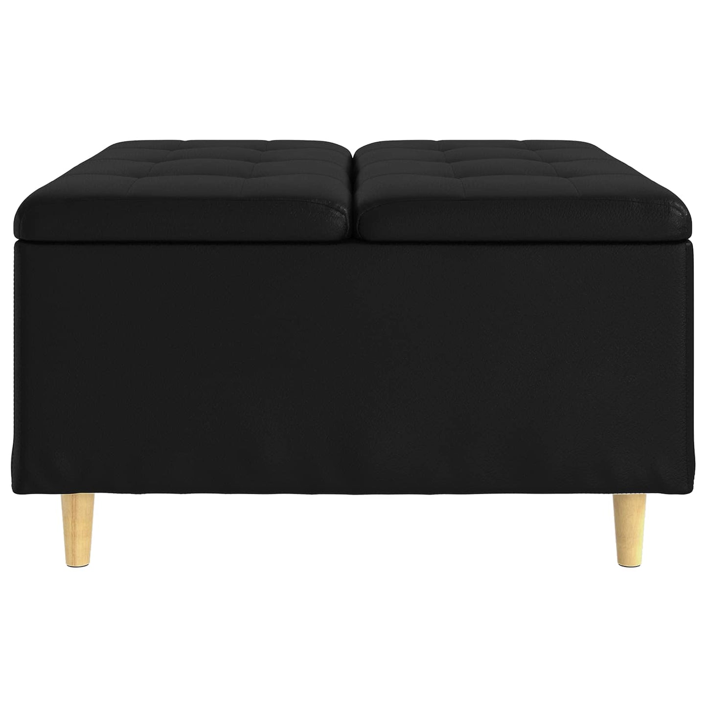 Pouf contenitore Nero 80 x 80 x 45 cm Pelle sintetica | homemem39