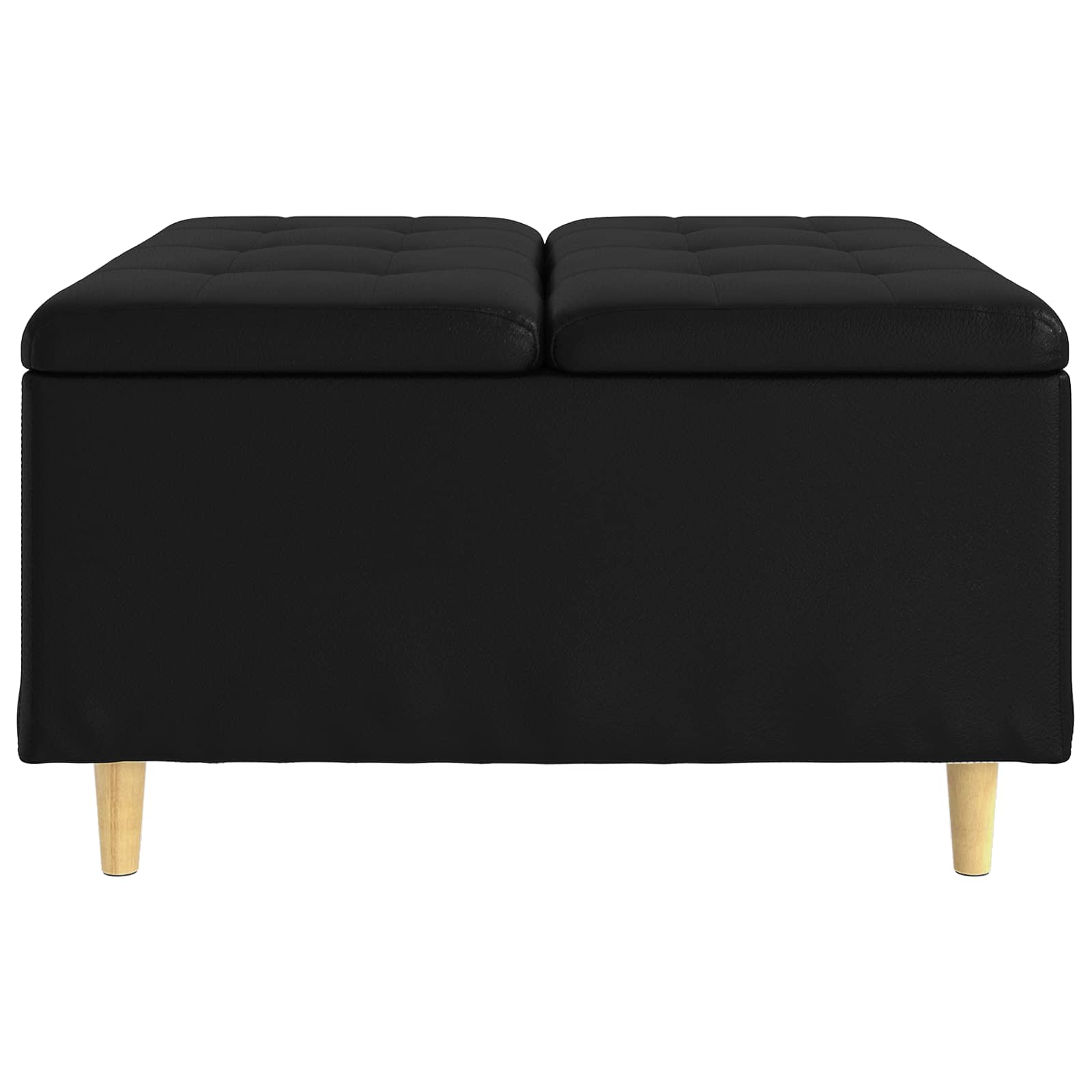 Pouf contenitore Nero 80 x 80 x 45 cm Pelle sintetica | homemem39