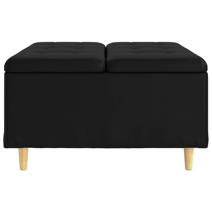 Pouf contenitore Nero 80 x 80 x 45 cm Pelle sintetica | homemem39
