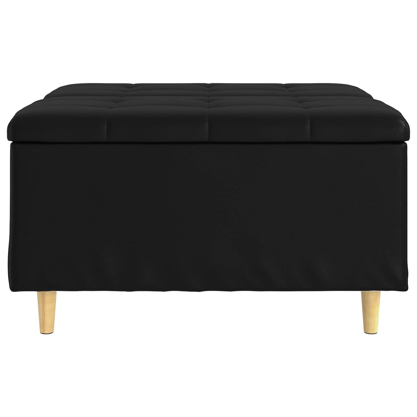 Pouf contenitore Nero 80 x 80 x 45 cm Pelle sintetica | homemem39