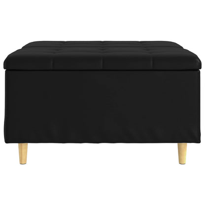 Pouf contenitore Nero 80 x 80 x 45 cm Pelle sintetica | homemem39