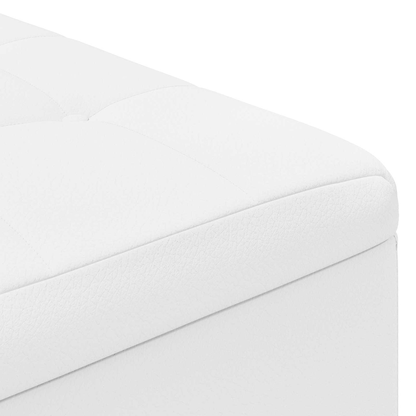 Pouf contenitore Bianco 80 x 80 x 45 cm Pelle sintetica | homemem39